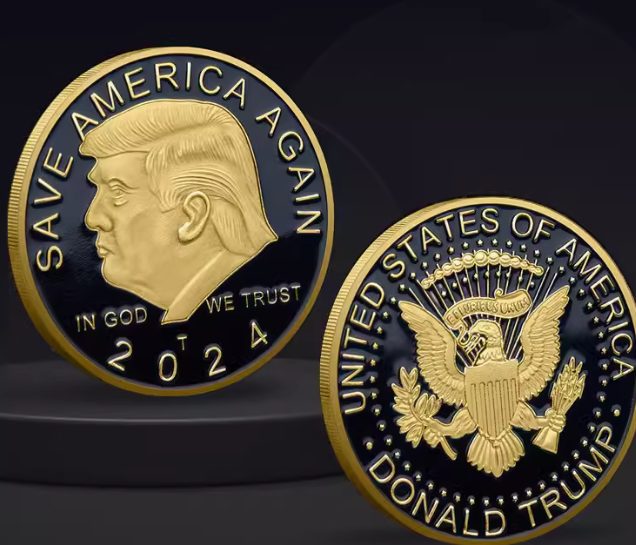 Collectable Trump 2024 Coin with Color Print (Single)